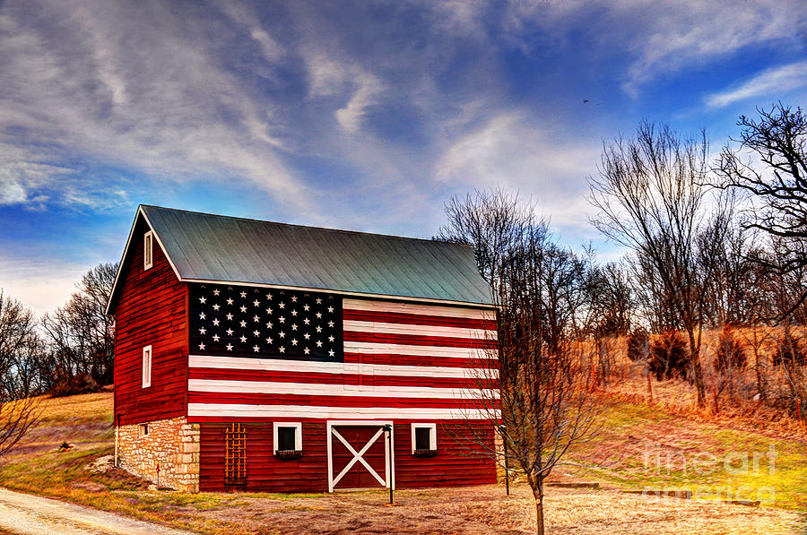 Proud To Be An American Barn Photograph by Jean Hutchison