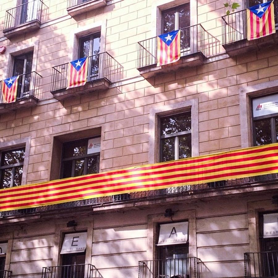 Barcelona Photograph - Proud To Be Catalan,la Rambla, Barcelona by Janan Yakula