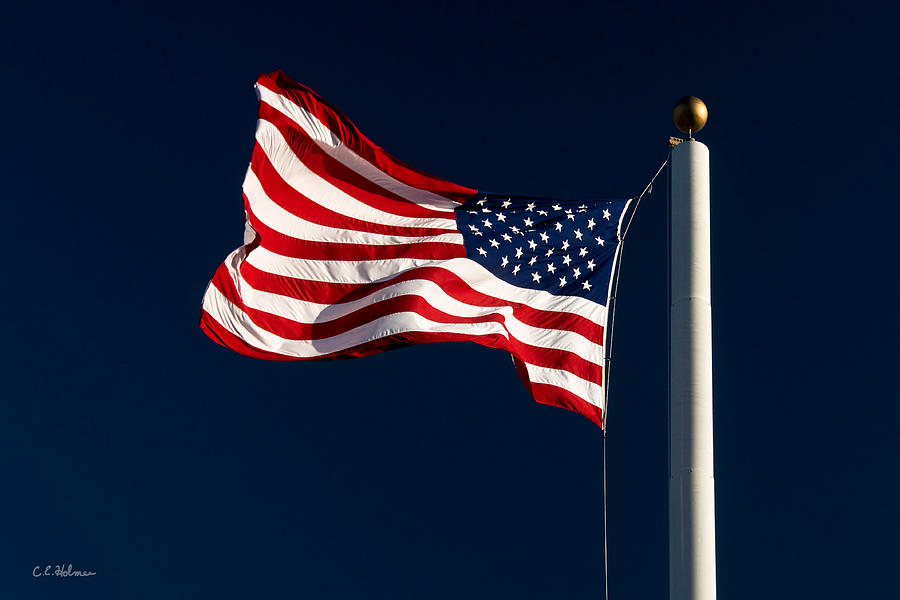 Flag Photograph - Proudly I Wave by Christopher Holmes