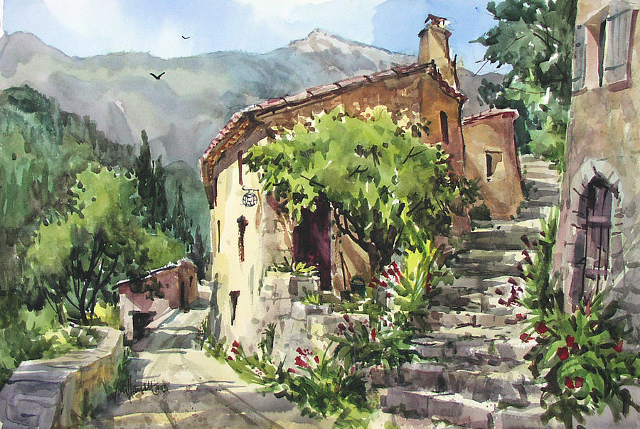 Provencal Village View Painting by Tony Van Hasselt