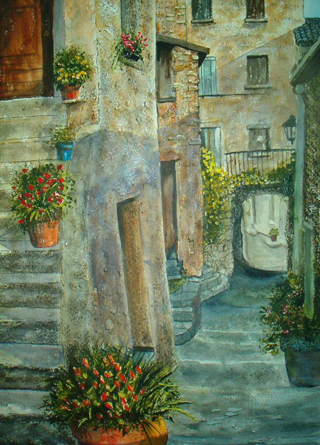 Provence Alley Painting by Shirley Braithwaite Hunt