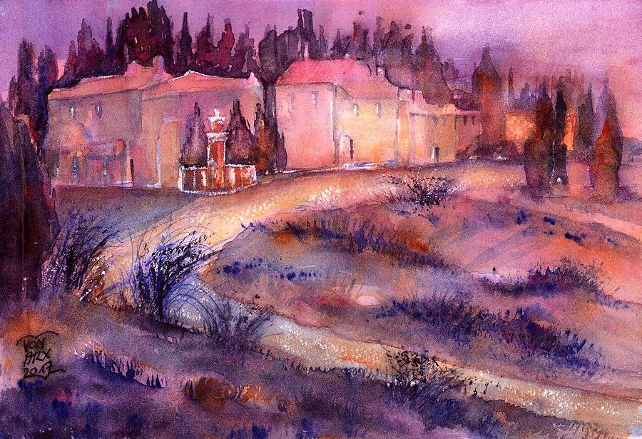 Provence France Country Estate Painting by Sabina Von Arx