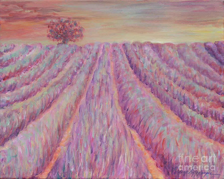 Sunset Painting - Provence in Pink by Nadine Rippelmeyer
