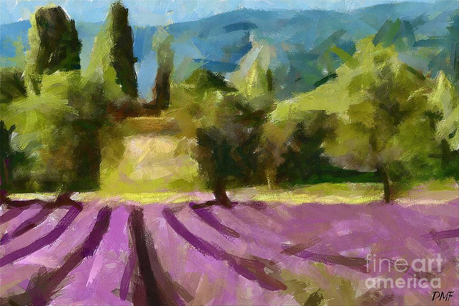 Landscape Painting - Provence Lavender by Dragica  Micki Fortuna