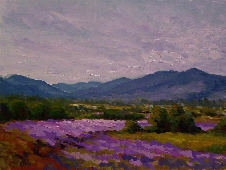 Flower Painting - Provence Lavender in the Afternoon  by Carolyn Jones