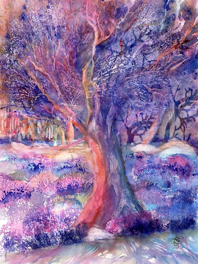 Provence Olive Tree in Lavender Field Painting by Sabina Von Arx