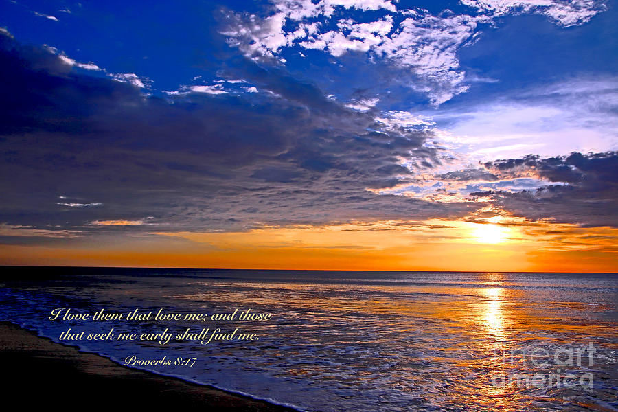 Proverbs 8 v 17 Sunrise Photograph by Debbie Nobile