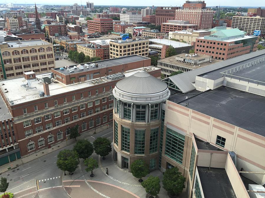 Providence RI rooftops ProJo and RI Convention Center Photograph by