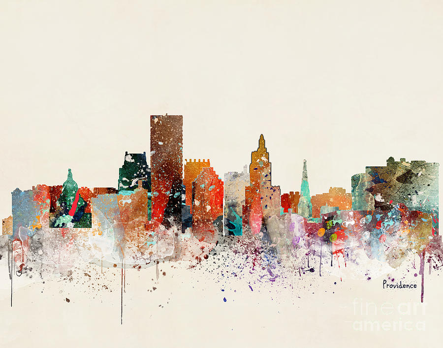 Providence Skyline Painting by Bri Buckley | Fine Art America