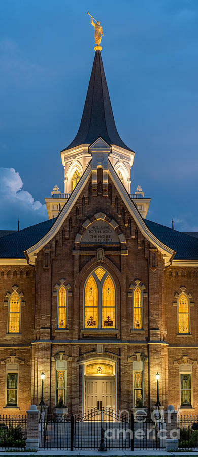 Provo City Center Temple at Night - Utah Photograph by Gary Whitton