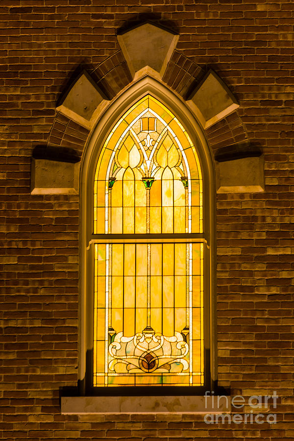 Provo City Center Temple Stainglass Window - Utah Photograph by Gary Whitton