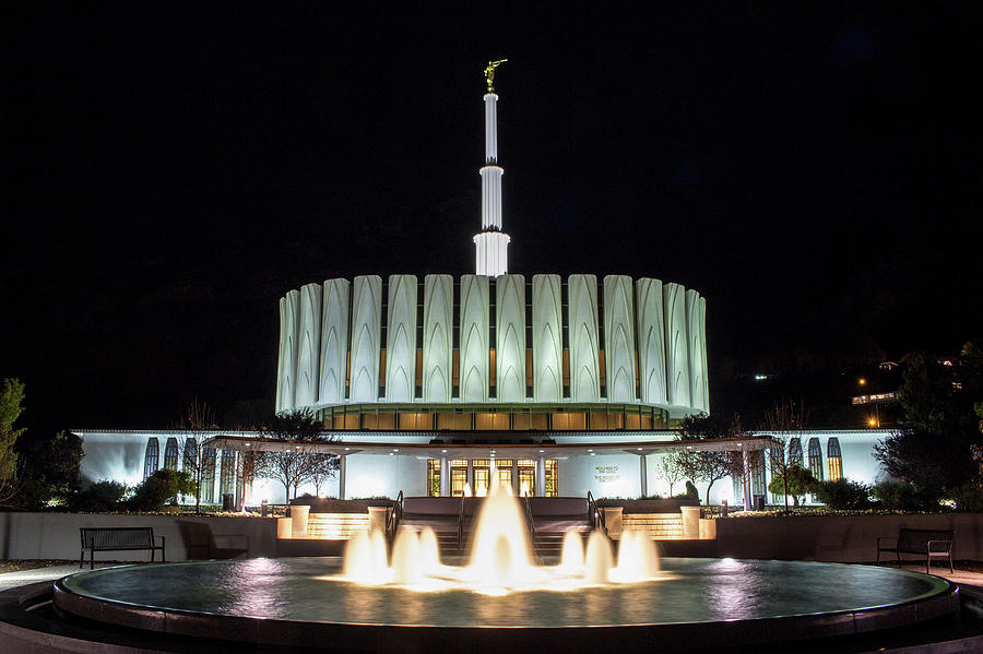 Provo Temple At Night Photograph