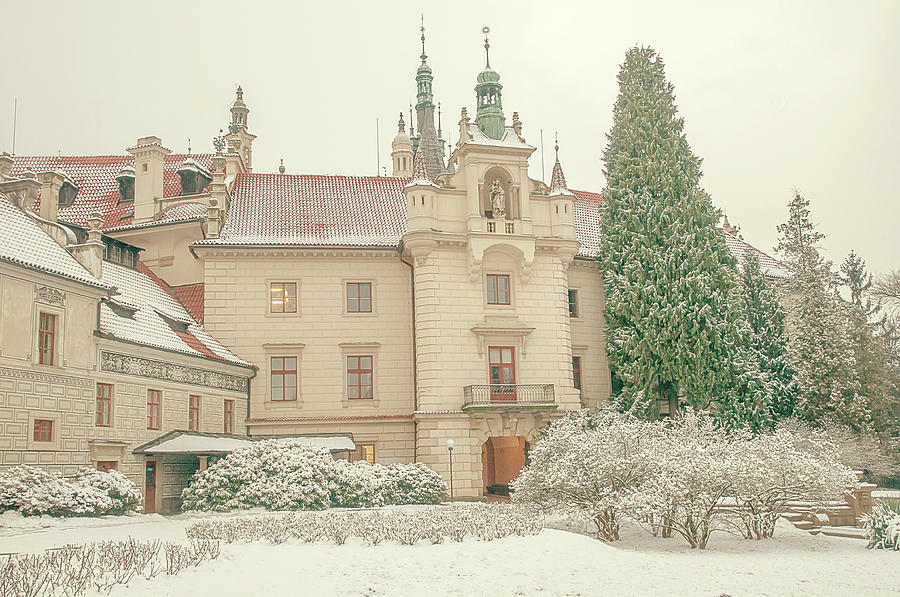 Pruhonice Castle in Winter Photograph by Jenny Rainbow
