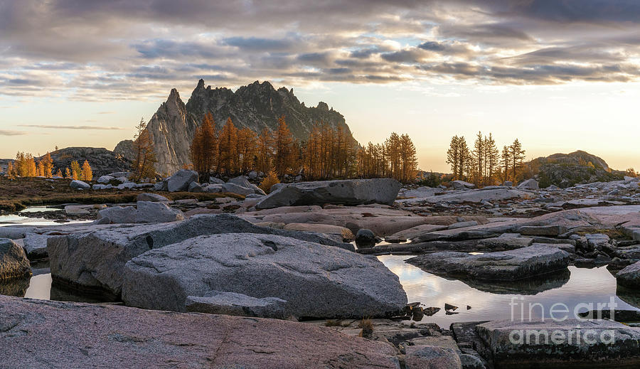 Landscape Photograph - Prusik Peak Golden Landscape by Mike Reid