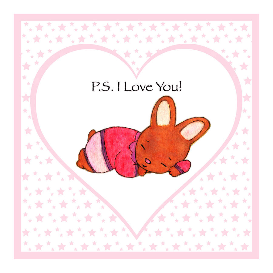 PS I Love You - Girl Bunny is a painting by Lori Blevins which was uploaded...