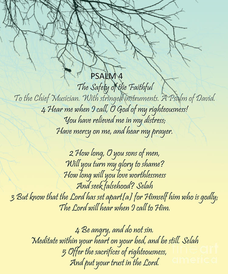 Psalm -4 Digital Art by Trilby Cole