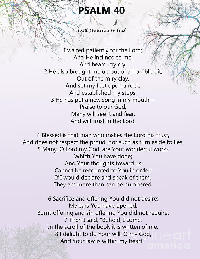 Psalm 40 Digital Art - Psalm 40 Pg 1 by Trilby Cole