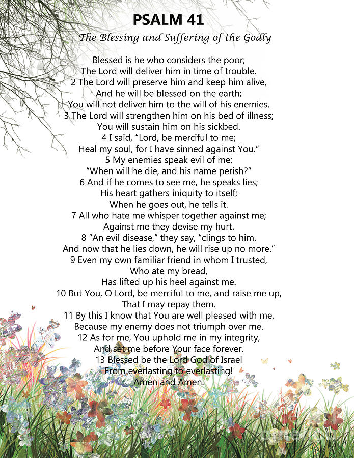 Book Of Psalms Digital Art - Psalm 41 by Trilby Cole