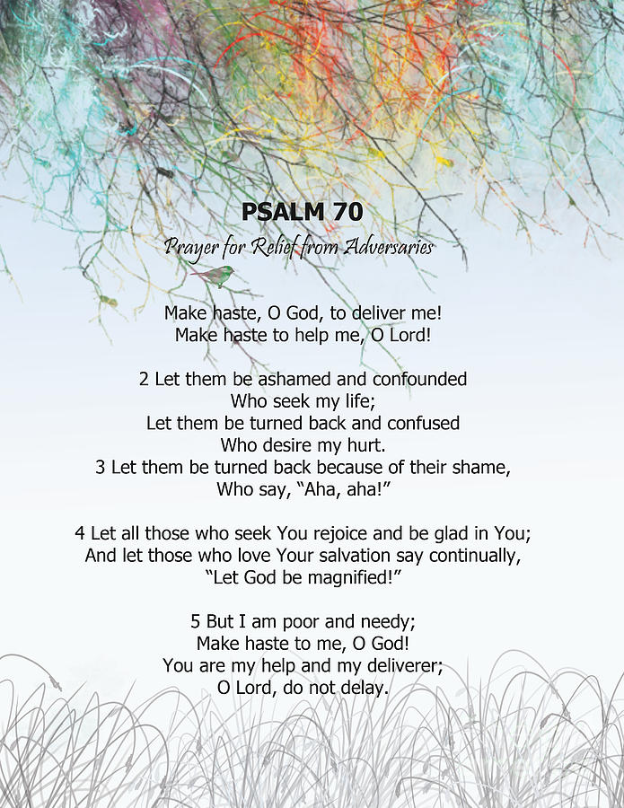 Bible Digital Art - Psalm 70 by Trilby Cole