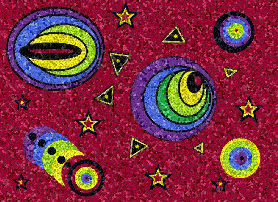 Psychedelic Universe Mosaic Digital Art by Shelli Fitzpatrick