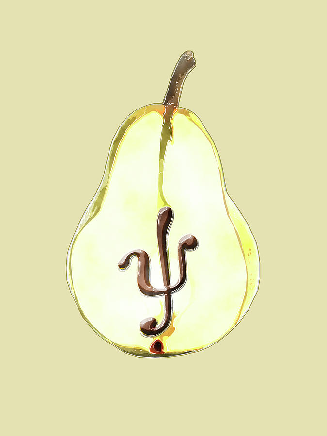 Psi Symbol Pear Heart Digital Art by Garaga Designs