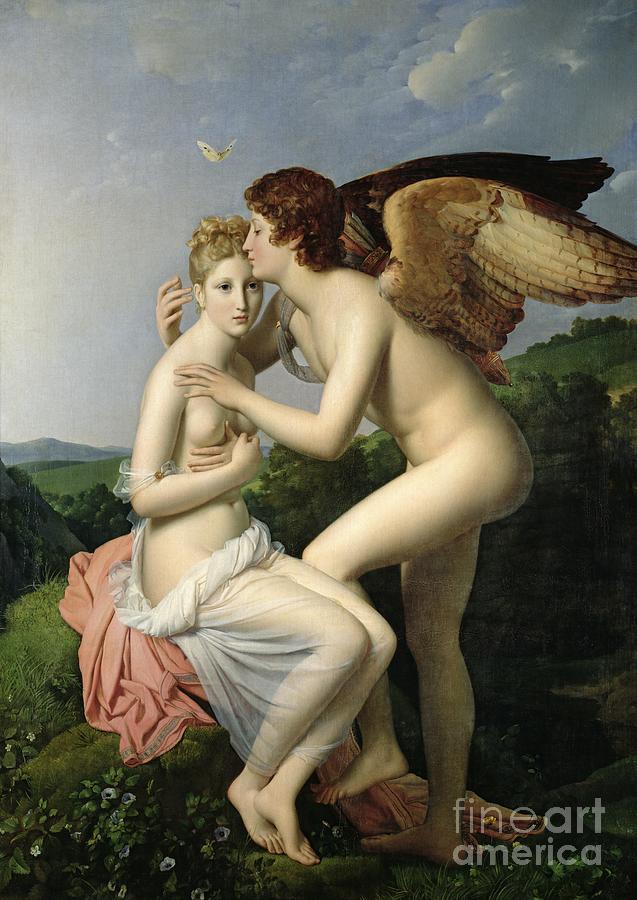Psyche Receiving the First Kiss of Cupid Painting by Francois Gerard