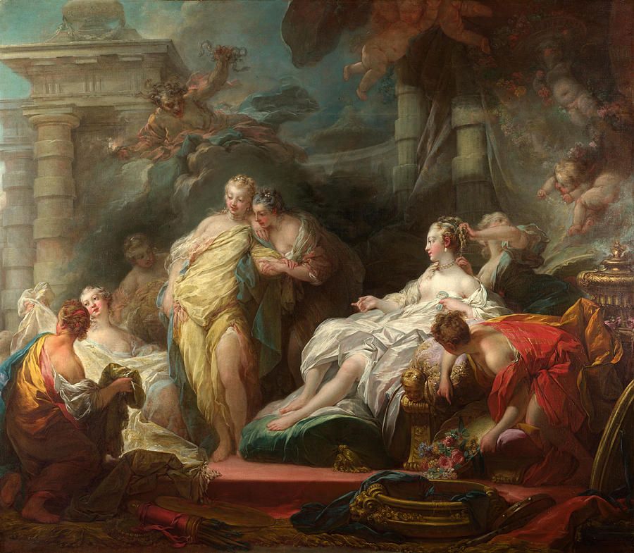 Psyche showing her Sisters her Gifts from Cupid Painting by Jean-Honore Fragonard