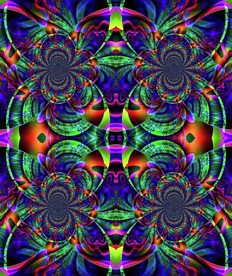 Psychedelic Abstract Kaleidoscope Digital Art by Ted Duvall - Pixels