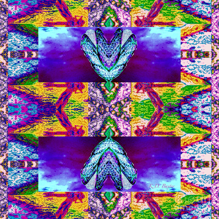 Psychedelic and Groovy Dragonfly  Mixed Media by Kimberlee Baxter
