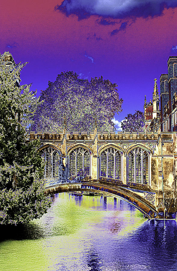 Psychedelic Bridge Of Sighs Cambridge England Photograph By Peter