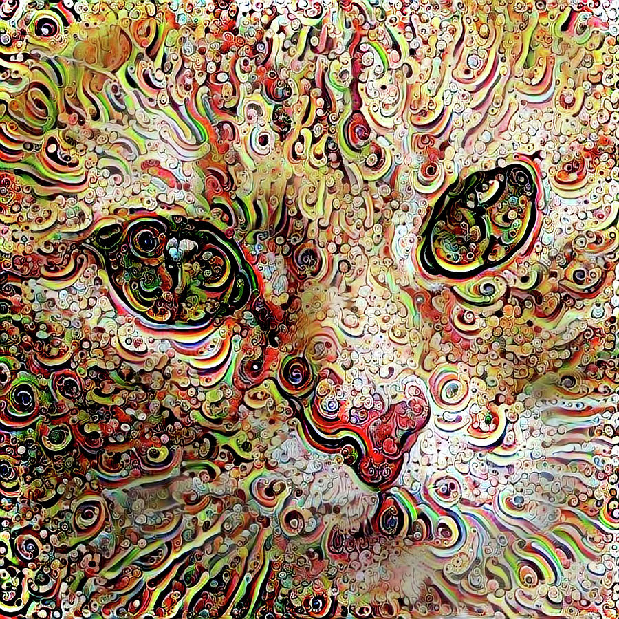 Psychedelic Cat Digital Art by Peggy Collins