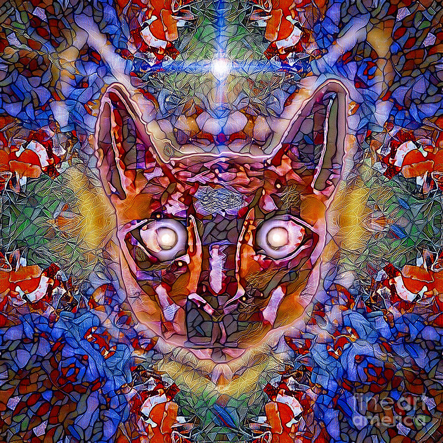 Psychedelic Cat Digital Art