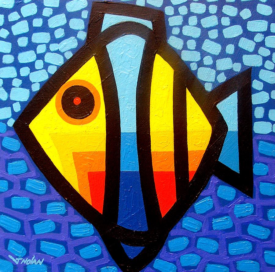 Abstract Painting - Psychedelic Fish by John  Nolan