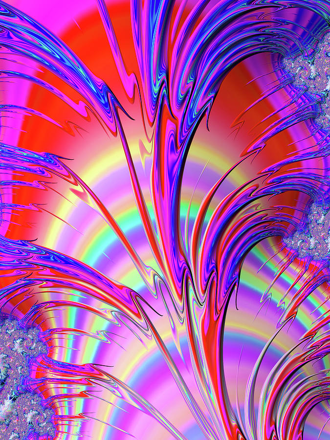 Psychedelic Fractal Art With Trippy Colors Digital Art