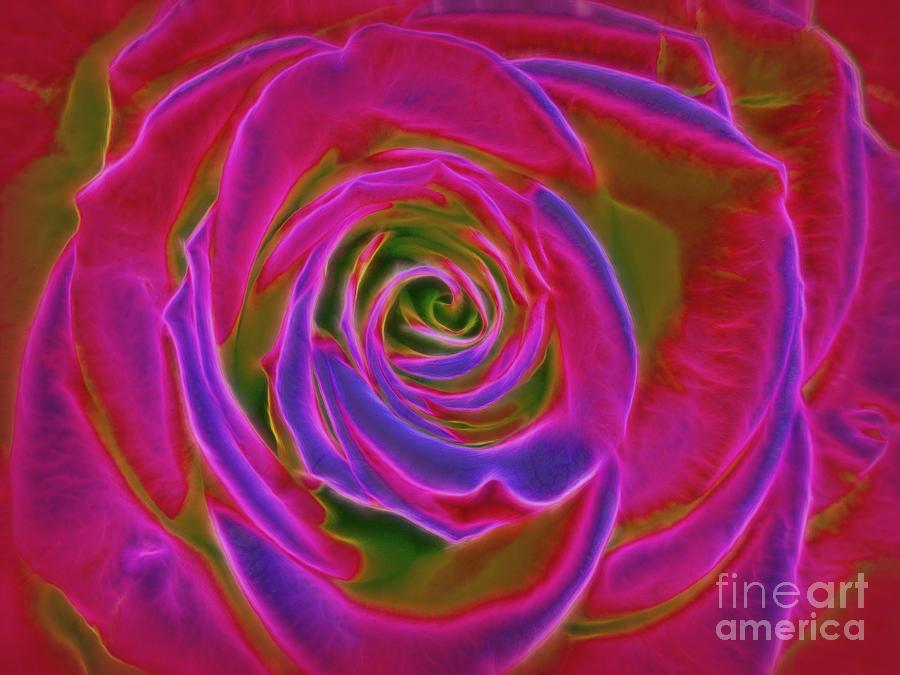 Rose Photograph - Psychedelic Green Rose by Renee Trenholm
