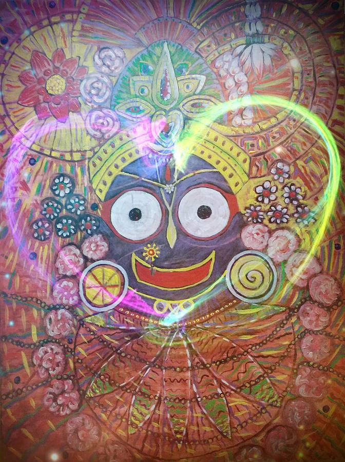 Psychedelic Jagannath Painting by Michael African Visions