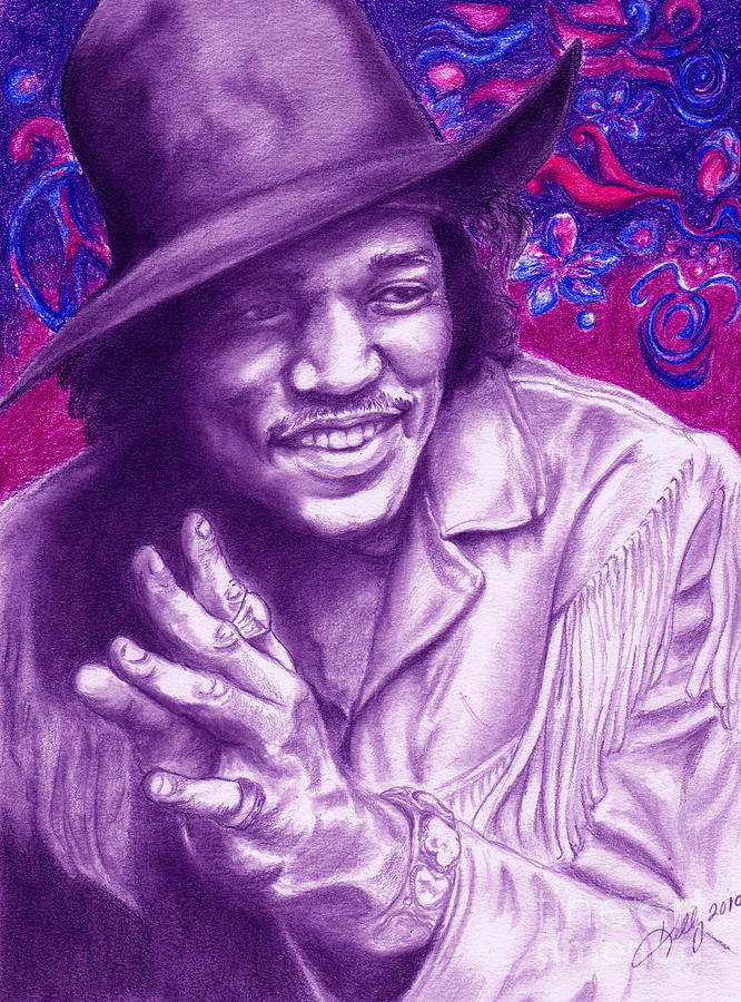 Psychedelic Jimi Drawing by Kathleen Kelly Thompson