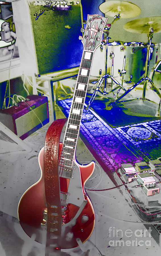Psychedelic Les Paul 2 Digital Art by Christopher Cutter