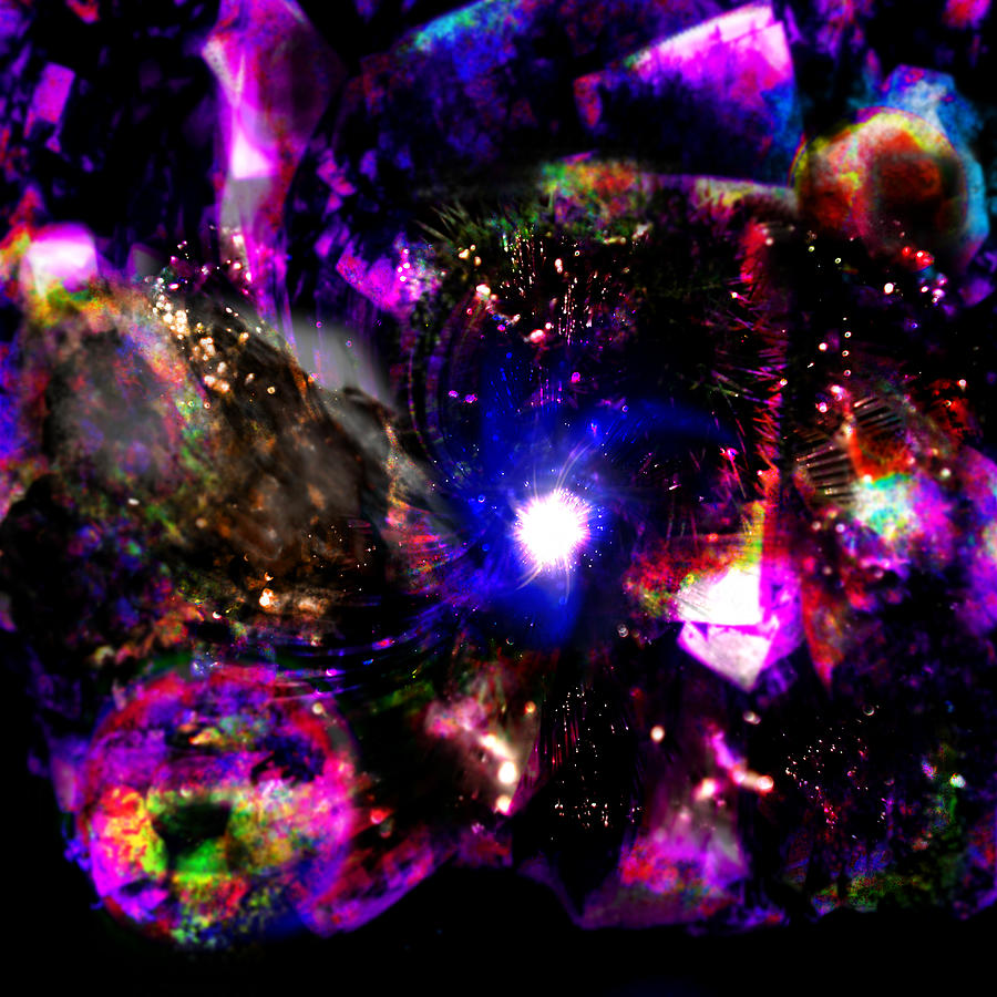 Psychedelic Rainbow Nebula Galaxy Universe Digital Art by Abram Lopez