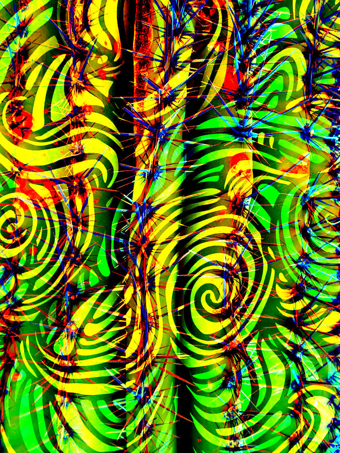 Psychedelic Saguaro Mixed Media by MB Dallocchio - Fine Art America