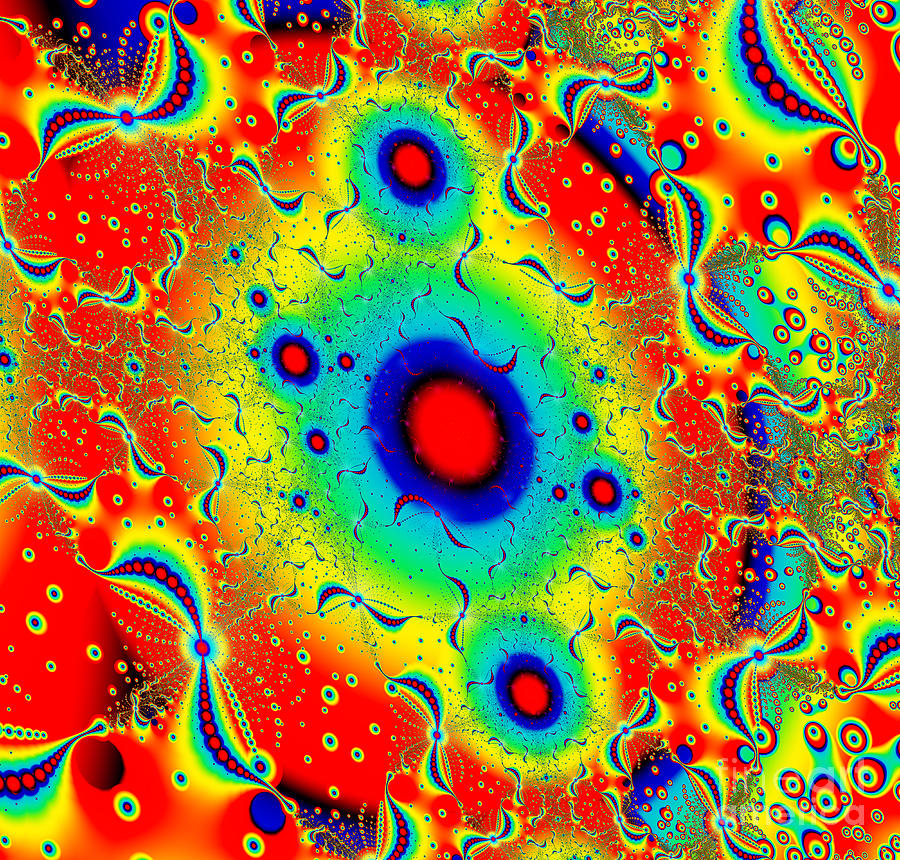 Abstract Digital Art - Psychedelic Solar System by Marv Vandehey
