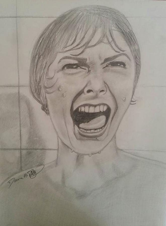 Psycho Drawing by Deanna Reilly