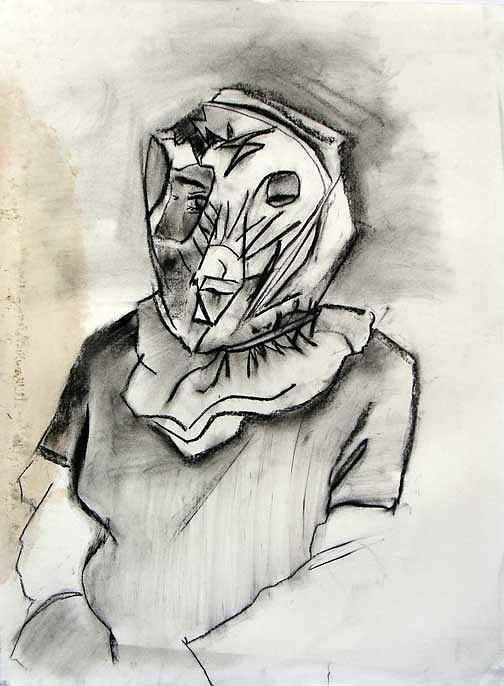 Charcoal Drawing - Psychological Mask by Brad Wilson