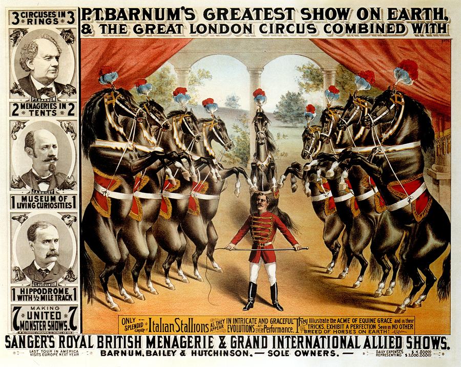 PT Barnums Greatest Show on Earth - Circus - Vintage Advertising Poster Mixed Media by Studio Grafiikka