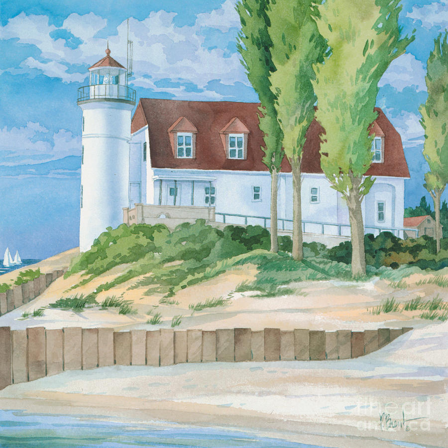 Lighthouse Painting - Pt. Betsie Lighthouse by Paul Brent
