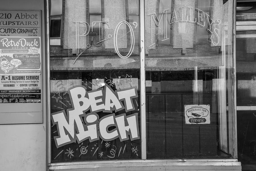 PT Omalleys Bar Window Black and White  Photograph by John McGraw
