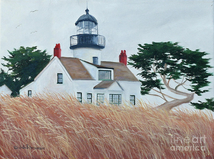 Pt Pinos Lighthouse Painting by Julie Peterson