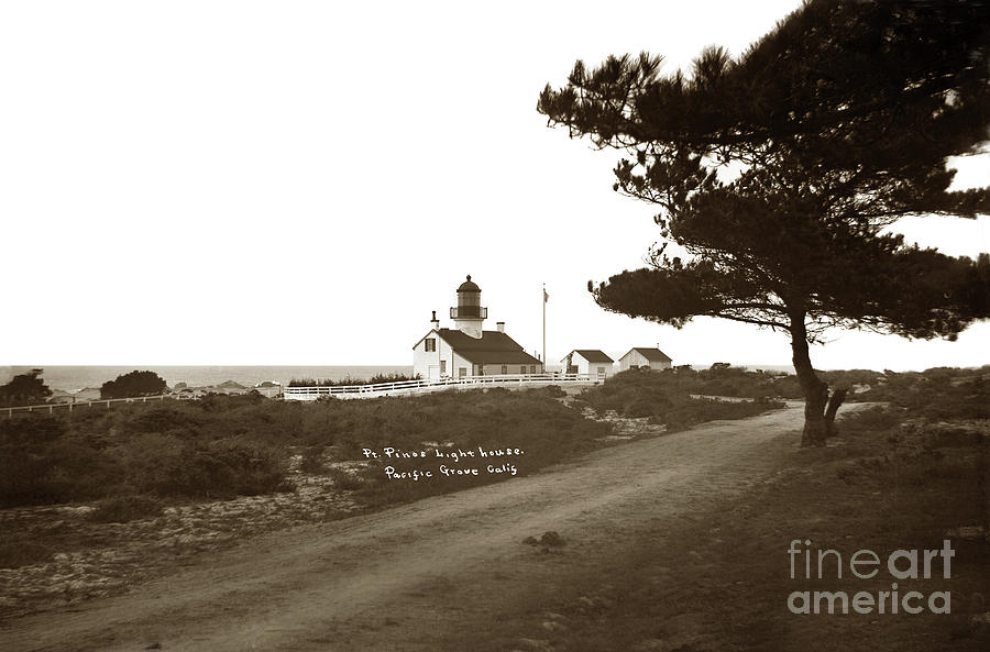 Lighthouse Photograph - Pt. Pinos Lighthouse,  Pacific Grove Circa 1895 by Monterey County Historical Society