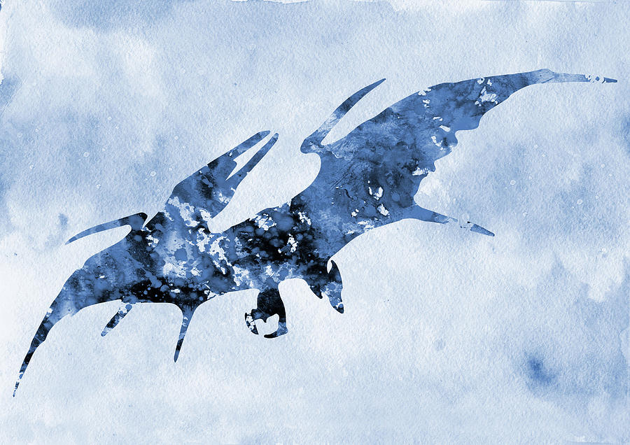 Pterodactyl - Original Watercolor Painti, Painting by