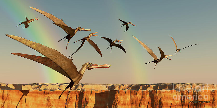 Prehistoric Painting - Pterodactyl by Corey Ford